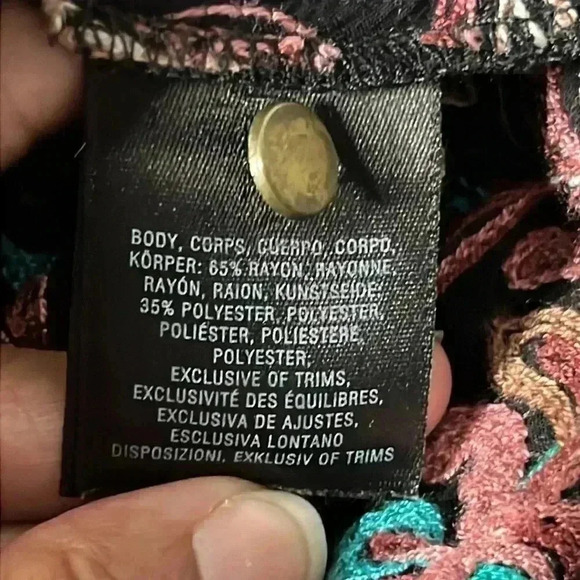 Anthropologie Floreat Avery Embroidered Black Multicolor Midi Boho Dress… - Picture 8 of 9